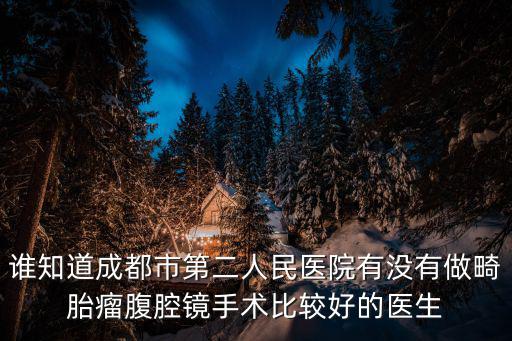 誰知道成都市第二人民醫院有沒有做畸胎瘤腹腔鏡手術比較好的醫生