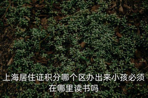 上海居住證積分哪個區辦出來小孩必須在哪里讀書嗎