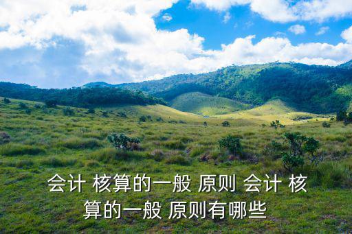  會計 核算的一般 原則 會計 核算的一般 原則有哪些