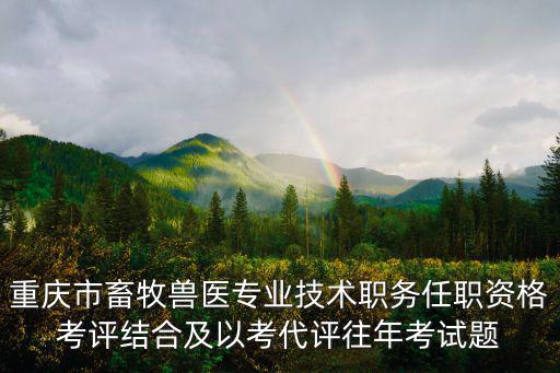 重慶市畜牧獸醫專業技術職務任職資格考評結合及以考代評往年考試題