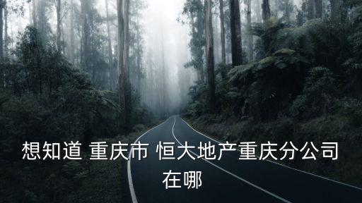 想知道 重慶市 恒大地產重慶分公司 在哪