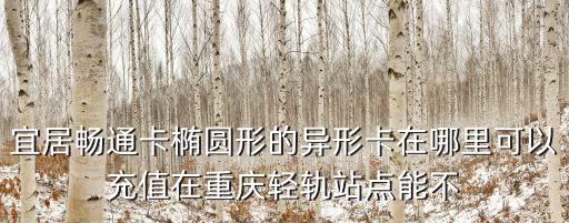 宜居暢通卡橢圓形的異形卡在哪里可以充值在重慶輕軌站點能不