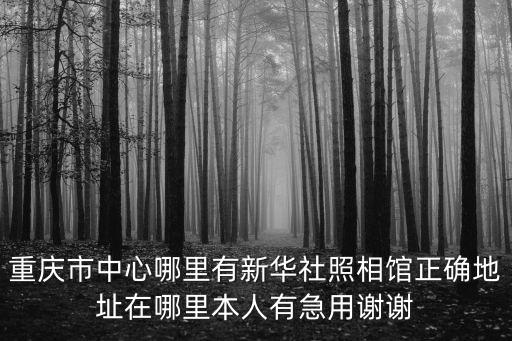 重慶市星光匯，重慶市中心哪里有新華社照相館正確地址在哪里本人有急用謝謝