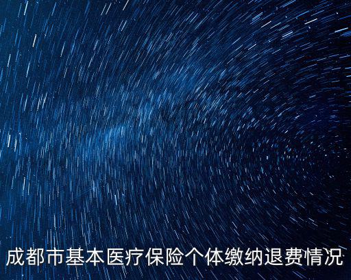 成都市基本醫療保險個體繳納退費情況