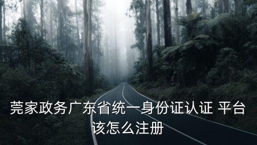 莞家政務廣東省統一身份證認證 平臺該怎么注冊