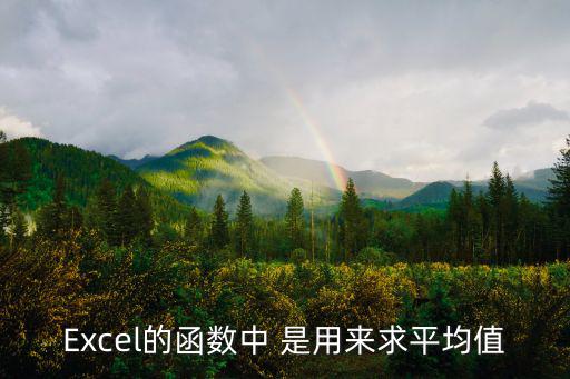 Excel的函數中 是用來求平均值