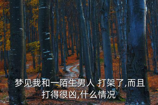  夢見我和一陌生男人 打架了,而且打得很兇,什么情況