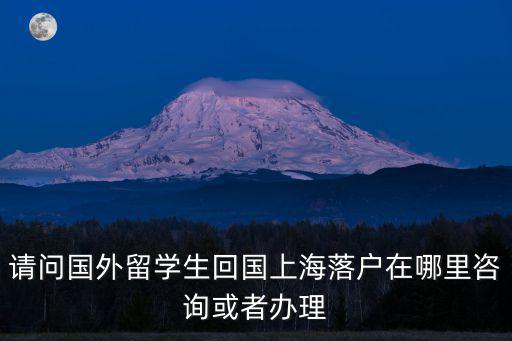 請(qǐng)問國(guó)外留學(xué)生回國(guó)上海落戶在哪里咨詢或者辦理
