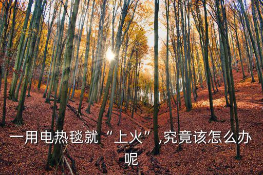 一用電熱毯就“上火”,究竟該怎么辦呢