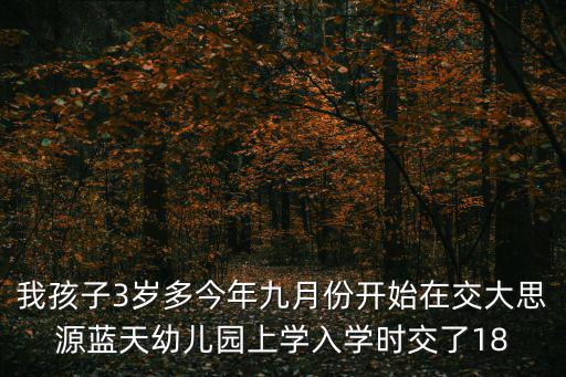 我孩子3歲多今年九月份開(kāi)始在交大思源藍(lán)天幼兒園上學(xué)入學(xué)時(shí)交了18
