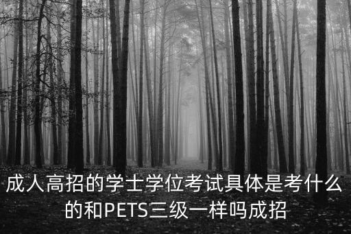 成人高招的學士學位考試具體是考什么的和PETS三級一樣嗎成招