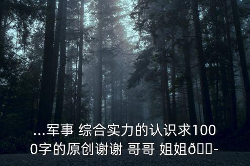 ...軍事 綜合實力的認識求1000字的原創謝謝 哥哥 姐姐?