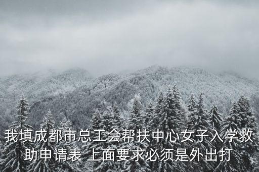 我填成都市總工會幫扶中心女子入學救助申請表 上面要求必須是外出打