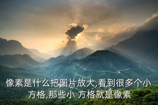 像素是什么把圖片放大,看到很多個小 方格,那些小 方格就是像素
