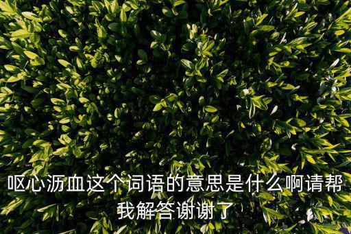 嘔心瀝血這個詞語的意思是什么啊請幫我解答謝謝了