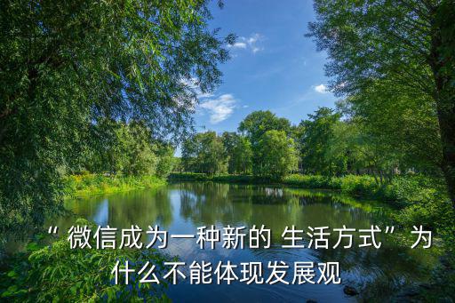 “ 微信成為一種新的 生活方式”為什么不能體現(xiàn)發(fā)展觀