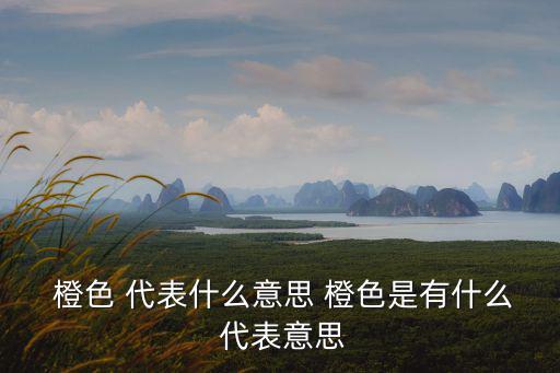  橙色 代表什么意思 橙色是有什么 代表意思