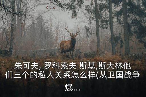 朱可夫, 羅科索夫 斯基,斯大林他們?nèi)齻€(gè)的私人關(guān)系怎么樣(從衛(wèi)國(guó)戰(zhàn)爭(zhēng)爆...
