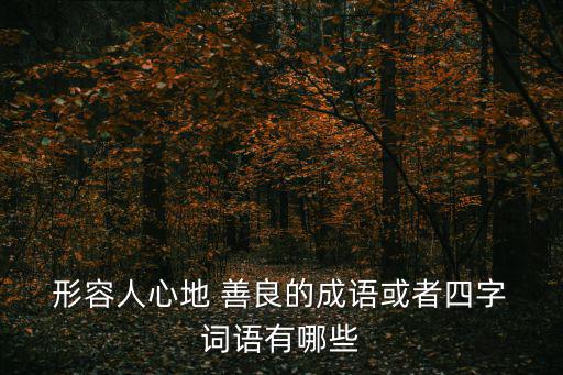 形容善良的詞語,善良和大度是不同的性格
