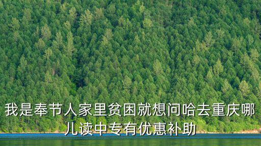 我是奉節(jié)人家里貧困就想問哈去重慶哪兒讀中專有優(yōu)惠補(bǔ)助