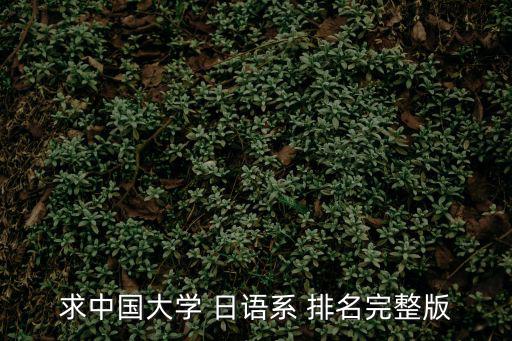 求中國大學 日語系 排名完整版