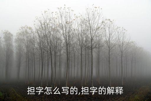 擔(dān)字怎么寫的,擔(dān)字的解釋