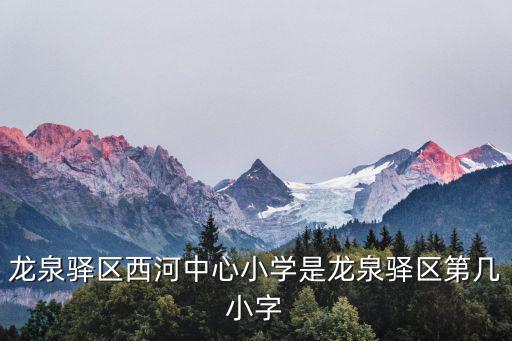 龍泉驛區(qū)西河中心小學是龍泉驛區(qū)第幾小字