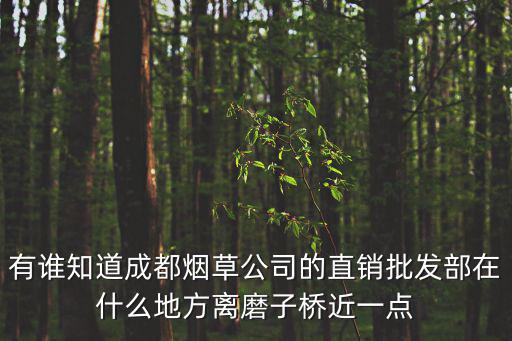 有誰知道成都煙草公司的直銷批發(fā)部在什么地方離磨子橋近一點