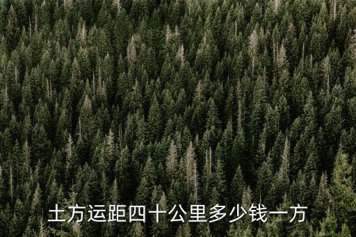 土方運距四十公里多少錢一方