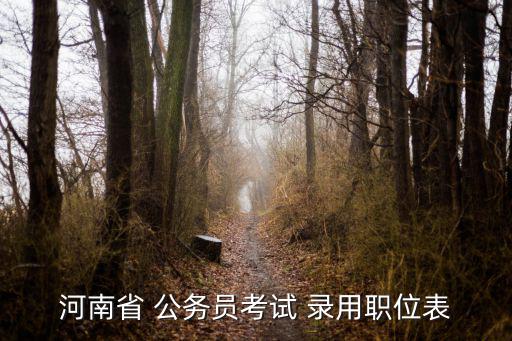 河南省 公務(wù)員考試 錄用職位表