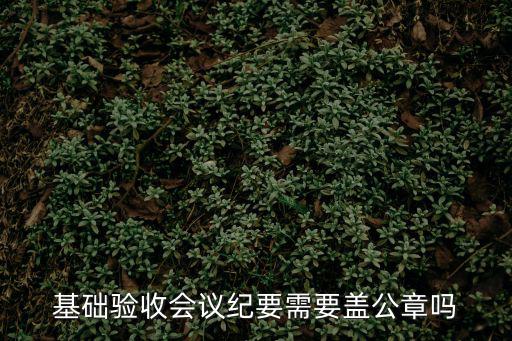 基礎驗收會議紀要需要蓋公章嗎
