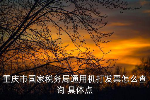 重慶市國(guó)家稅務(wù)局通用機(jī)打發(fā)票怎么查詢(xún) 具體點(diǎn)