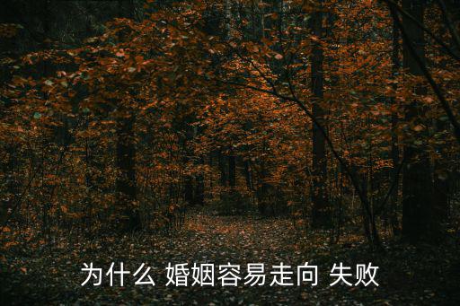 為什么 婚姻容易走向 失敗