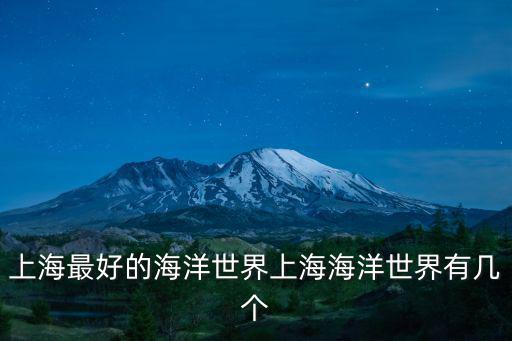 上海最好的海洋世界上海海洋世界有幾個