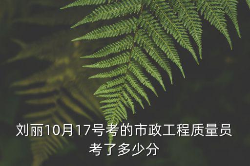 劉麗10月17號考的市政工程質量員考了多少分