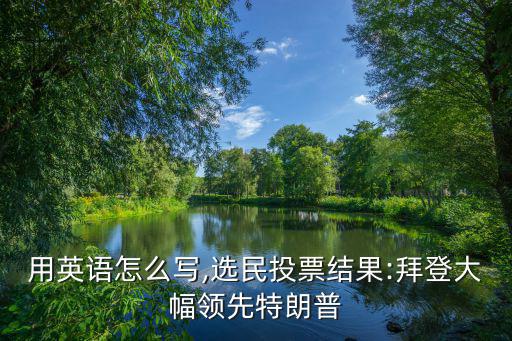 美國用英語怎么寫,選民投票結果:拜登大幅領先特朗普