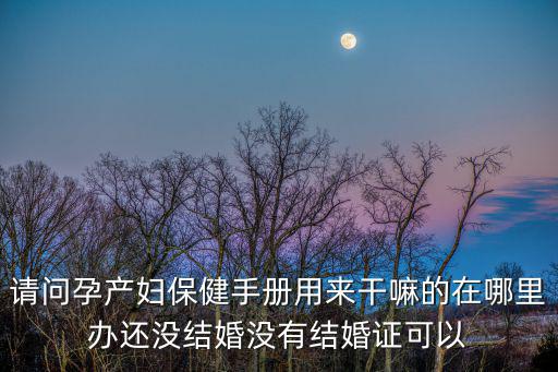 請問孕產(chǎn)婦保健手冊用來干嘛的在哪里辦還沒結(jié)婚沒有結(jié)婚證可以