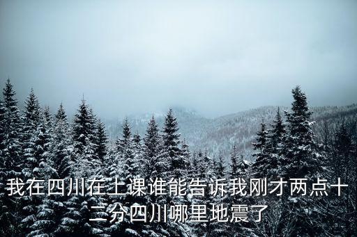 我在四川在上課誰能告訴我剛才兩點十二分四川哪里地震了