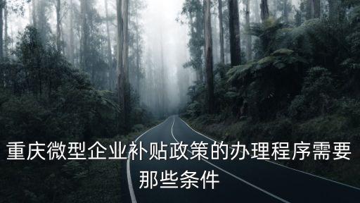 重慶微型企業(yè)補(bǔ)貼政策的辦理程序需要那些條件