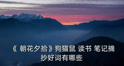 《 朝花夕拾》狗貓鼠 讀書 筆記摘抄好詞有哪些