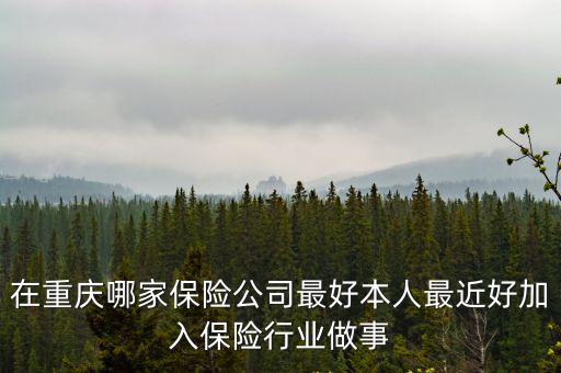在重慶哪家保險公司最好本人最近好加入保險行業做事