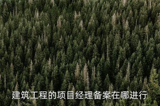 建筑工程的項目經理備案在哪進行