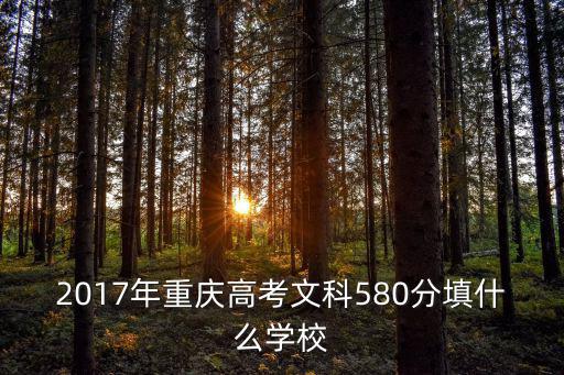 2017年重慶高考文科580分填什么學(xué)校