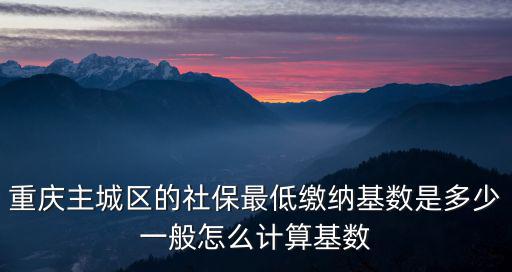 重慶主城區的社保最低繳納基數是多少一般怎么計算基數