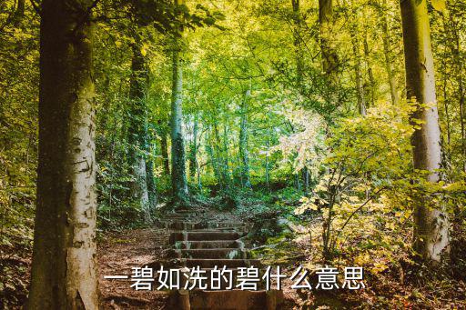  一碧如洗的碧什么意思
