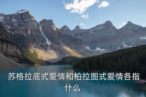 蘇格拉底式愛情和柏拉圖式愛情各指什么