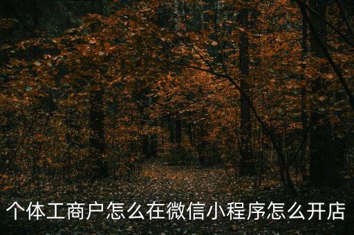 商家微信小程序怎么開通，個體工商戶怎么在微信小程序怎么開店