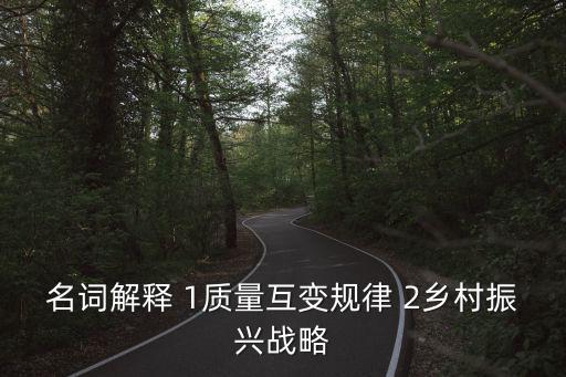 鄉村振興戰略意義，名詞解釋 1質量互變規律 2鄉村振興戰略