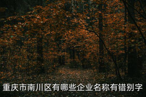 重慶市南川區有哪些企業名稱有錯別字