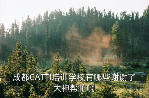 成都CATTI培訓(xùn)學(xué)校有哪些謝謝了大神幫忙啊